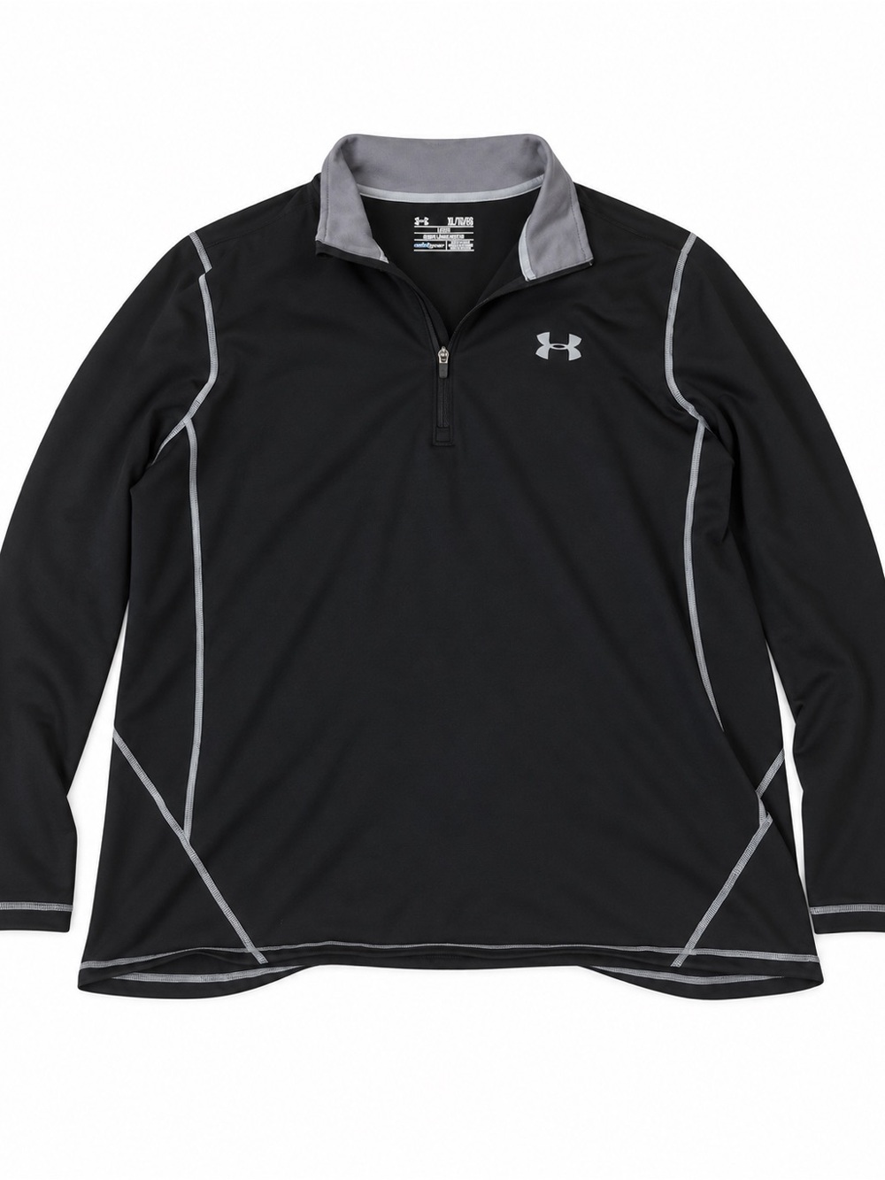 Under Armour Men’s Black Zip-Top with Gray Contrast Trim